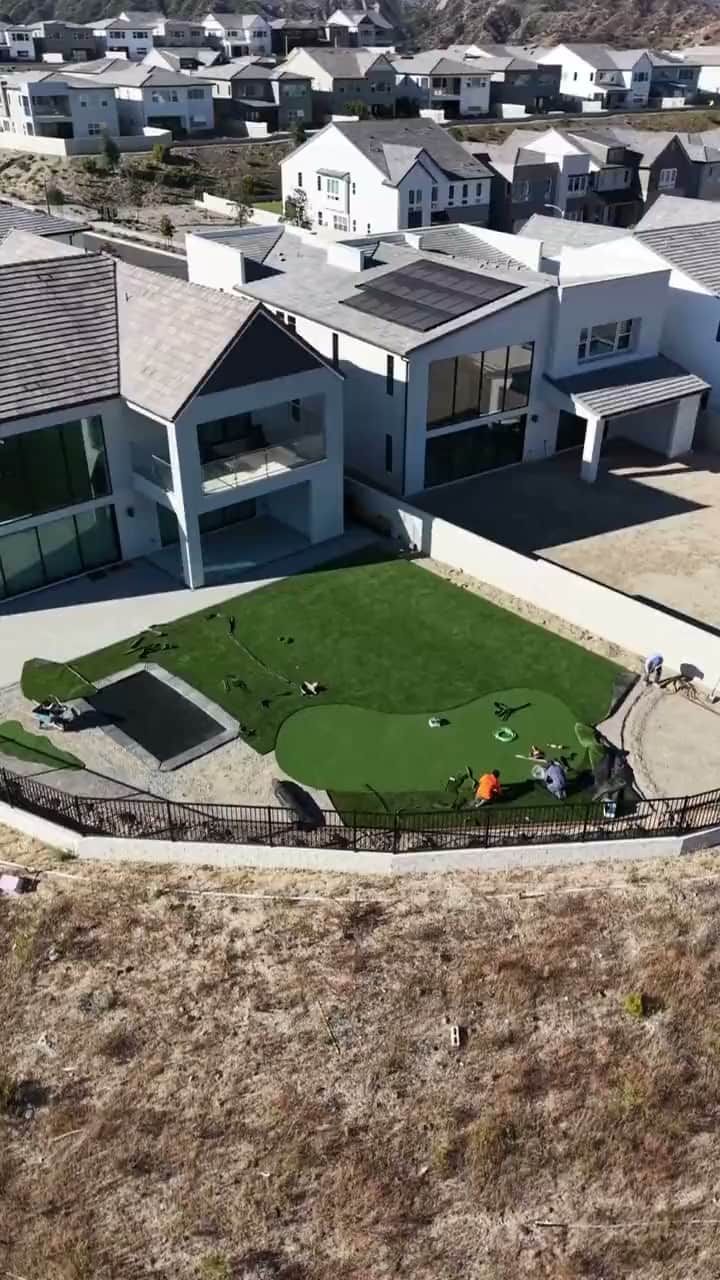 Backyard installation in progress by the Five Stars Builders crew