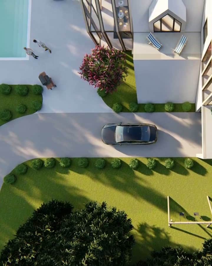 3D backyard design rendering prepared by Five Stars Builders for HOA submittal